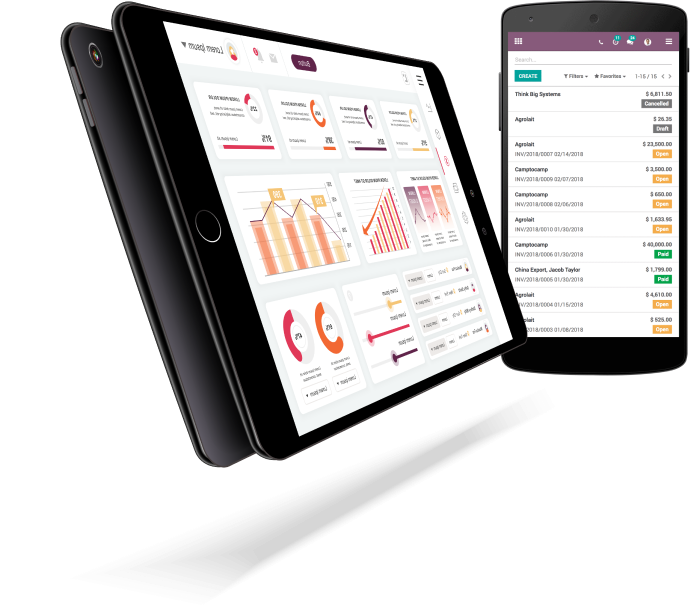 phone and tablet with control interface